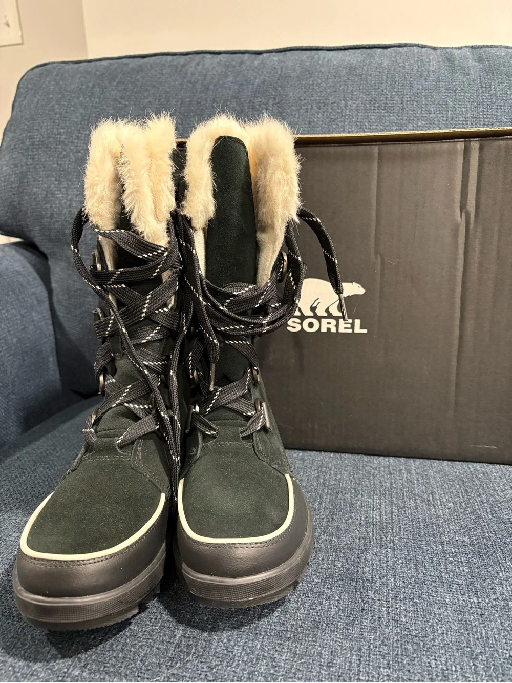 Sorel Tivoli IV Tall WP Womens Snow Winter Boot Waterproof Insulated Fur Black 6